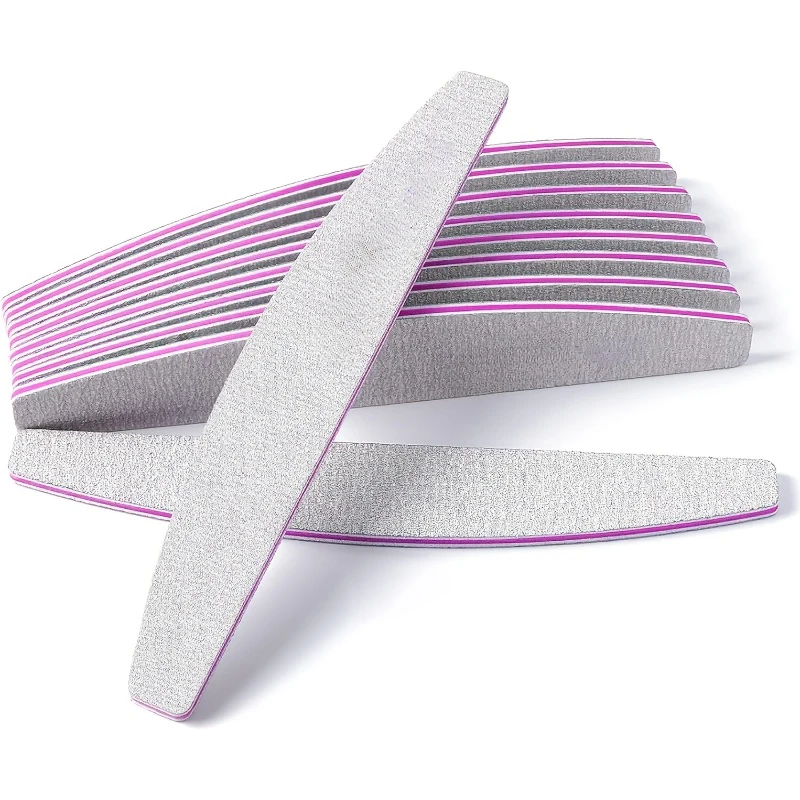 1/50Pcs Replacement SandPaper Nail File With Metal Handle Removable Buffer 100/180 Double-sided Strips Manicure Nail Art Files
