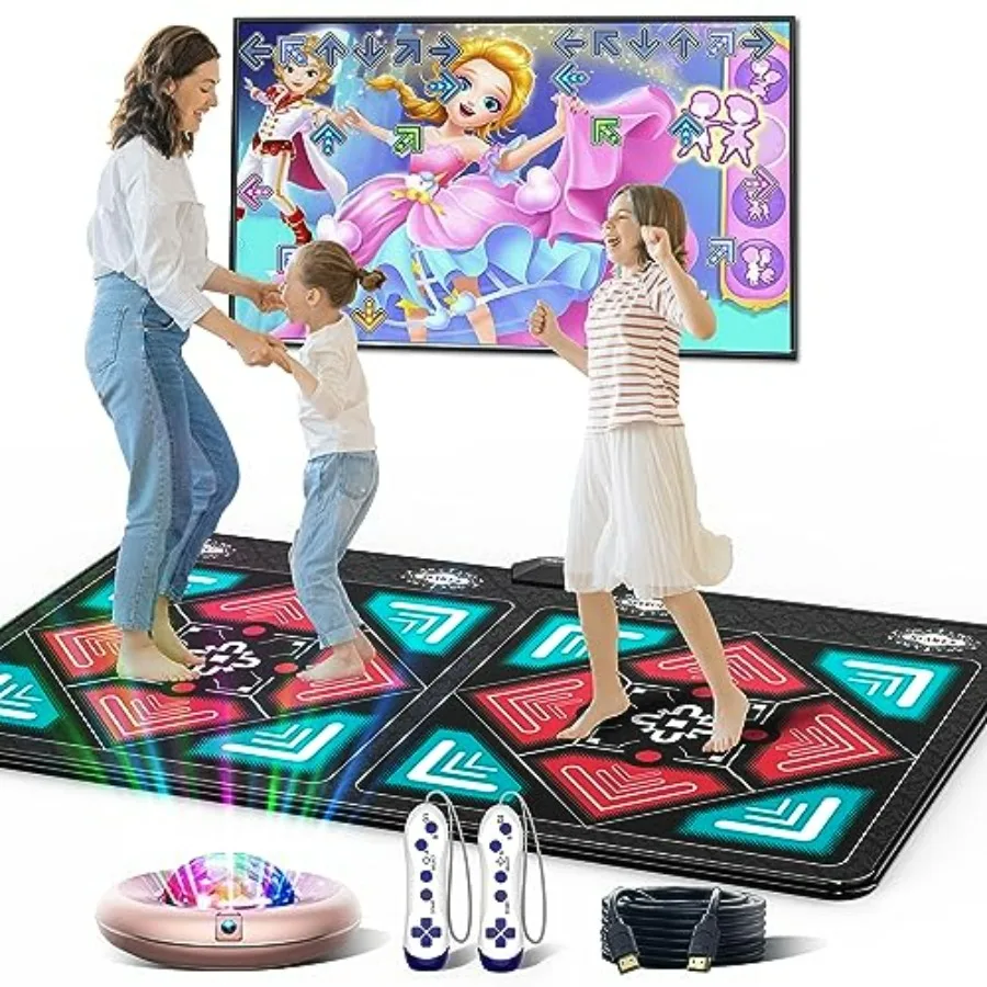 Dance Mat for and Adults Anti-Slip Wireless Electronic Dance Pad for TV Plug and Play Sports Dance Mat Game with Smart Camera a