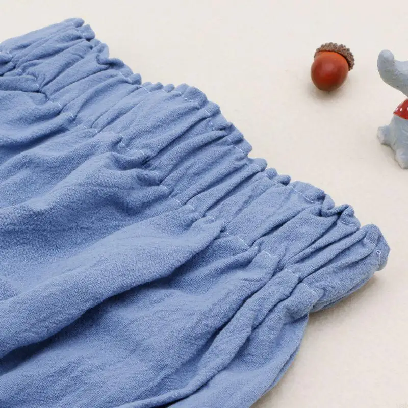 Y88D Summer Baby Boys Girls Shorts Bloomers with 5 Colours with Elastic WaistbandEasy Dressing Blue Gray Pink Turmeric - view 4