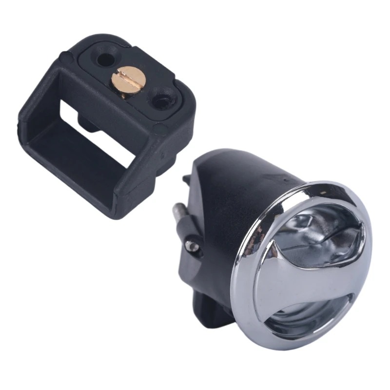 Motorhome Storage Panel Knob Lock Hardware with Recessed Twist Opening and Steel Trim for Cabinet Boat Replacement Projects X37F