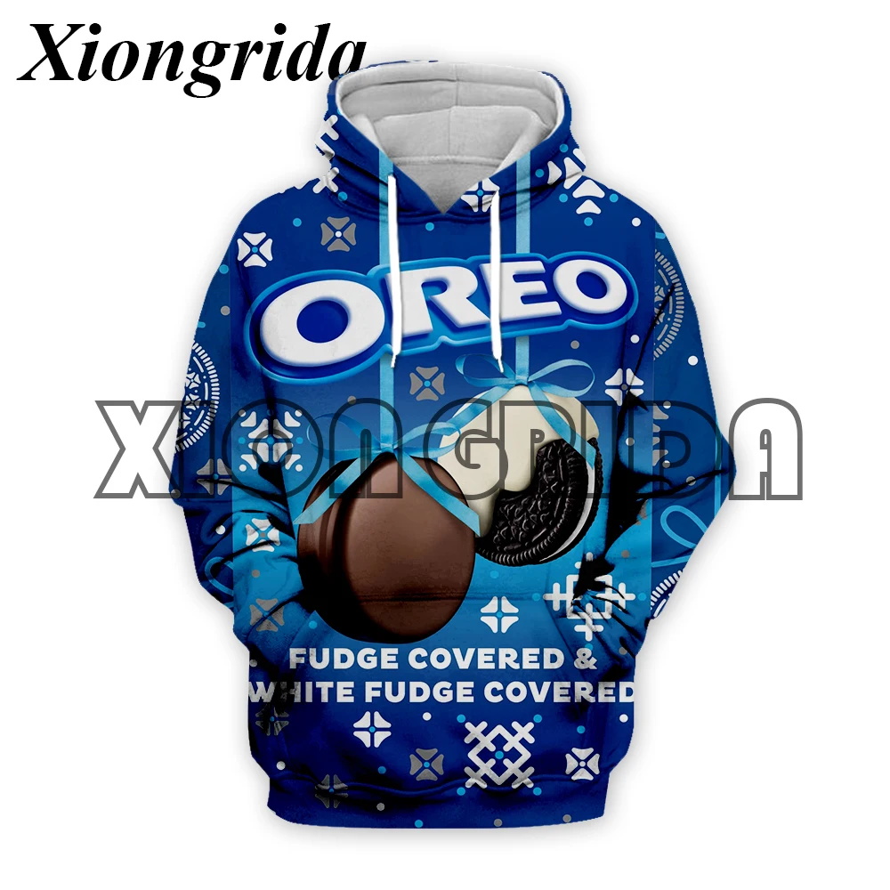 Oreo 3D Printed Hoodie Sweatshirt Mens Casual Snacks Biscuit Cookies Print Pullovers Hoodies  3D Hooded Unisex Streetwear Top Cl