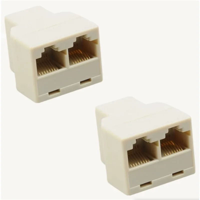 

2pcs 1 To 2 Dual RJ45 Splitter Adapter Female Port CAT5/6 LAN Ethernet Socket Network Connection Splitter Adapter