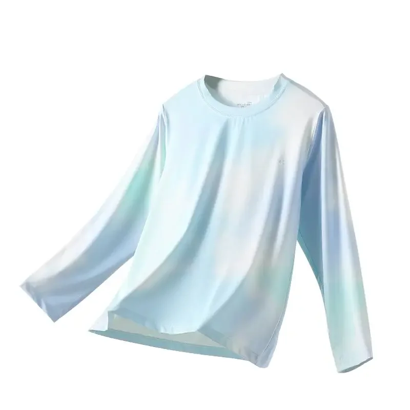 

Детские спортивные рубашки с ярким принтом и круглым вырезом, короткими/длинными рукавами, быстросохнущая футболка для девочек, детские дышащие спортивные топы