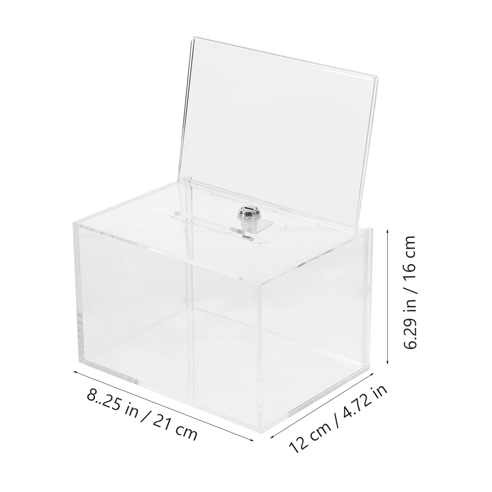 Donation Box Boxes for Fundraising Letter Post Container with Lock Clear Window Mailbox Acrylic