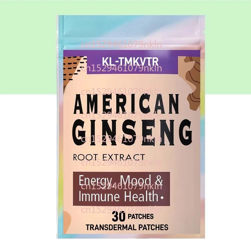 

30 трансдермальных пластырей с американским женьшенем для поддержки иммунитета, концентрации внимания и энергии