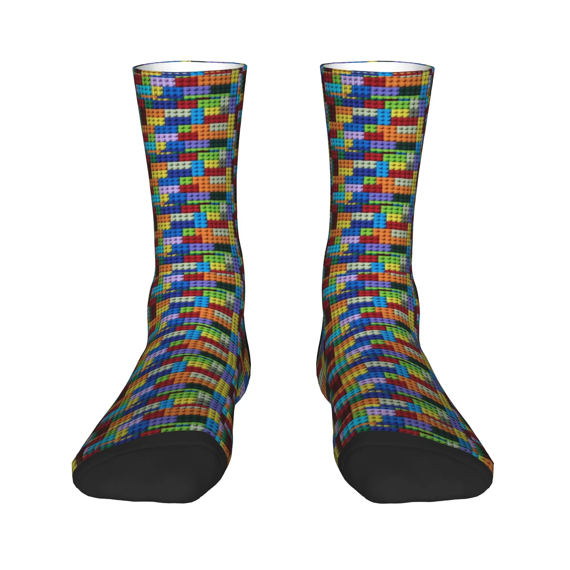 Women Men Socks Danish Building Blocks Colorful Print Stockings Anti Skid Comfortable Socks Spring Design Outdoor Sports Socks