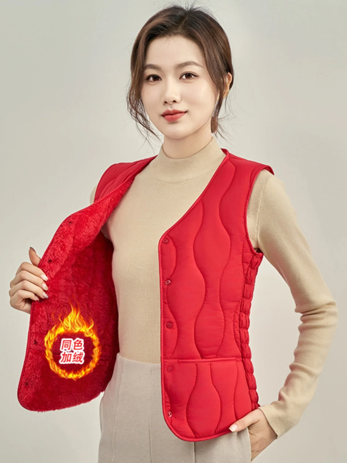 

Теплый женский жилет с подкладкой из флиса, осень-зима 2025, новинка, стильный повседневный жилет из полиэфирного волокна, укороченный крой