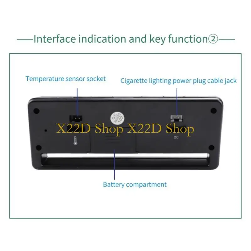 

X22D Indoor Outdoor Car Voltmeter Thermometer Multifunction Household Supplies