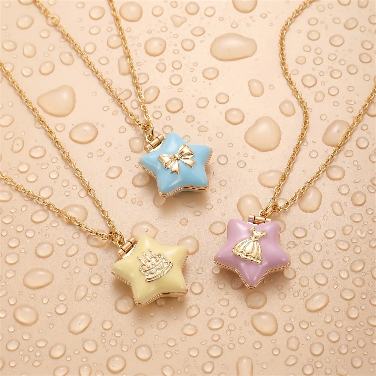 Niedliche Stern-Medaillon-Halskette, zu öffnender Mini-Haus-Puppenanhänger, Kawaii-Schmuckgeschenk für Frauen. – Detail 4
