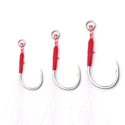 20pcs/bag Fishing Cast Jigs Assist Hook Lure Slow Jigging Spoon Barbed Single Hooks Pesca High Carbon Steel Lure Fishing Tackle