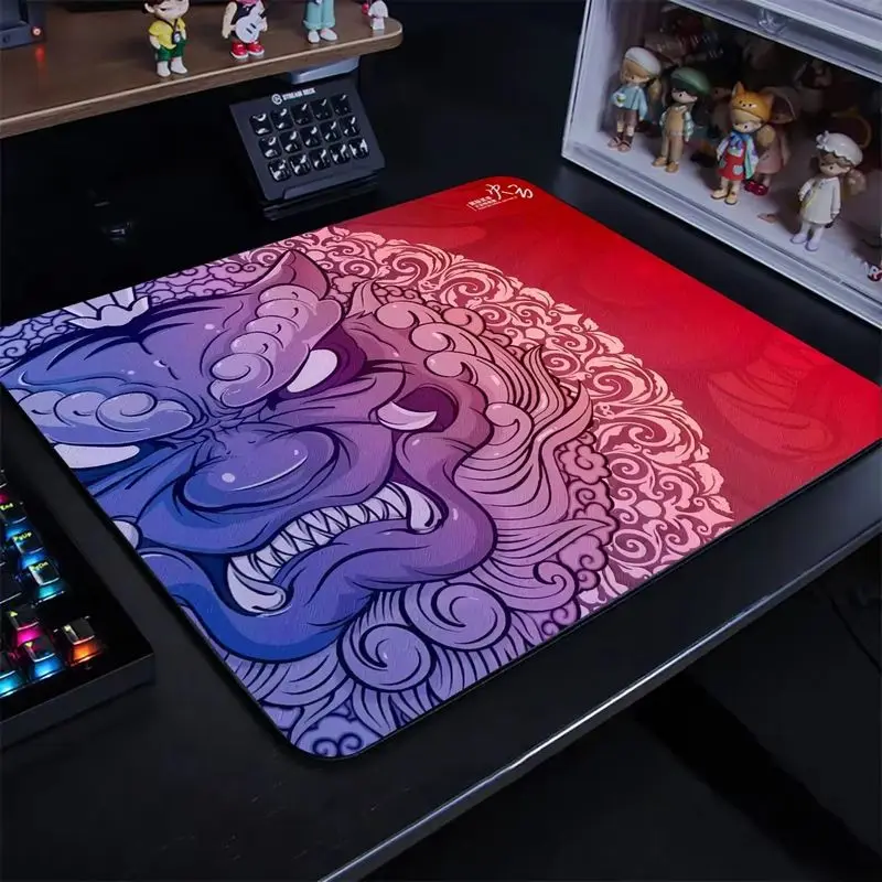 VIKAMA Traditional Fu Lion Mouse Pad Chinese Cloud Pattern Non Slip Rubber Desk Mat Laptop Gaming Office Decor For Men Teens