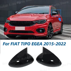 2X Horn Side Wing Mirror Cover Caps For FIAT TIPO EGEA 2015-2022 Rearview Mirror Cover Shell Case Trim Add On Car Accessories