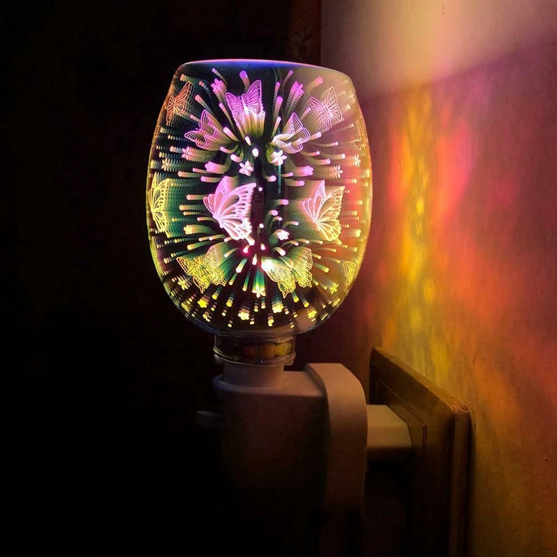 ที่อุ่นขี้ผึ้งที่จุดเทียนหอมเครื่องพ่นอโรมาแบบปลั๊กไฟฟ้า LED