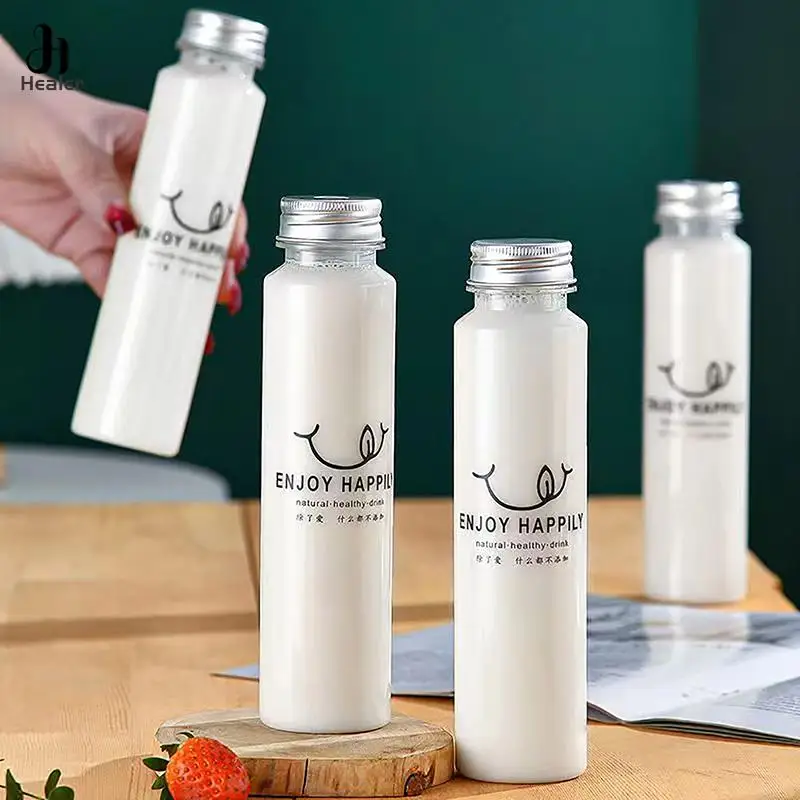 1Pc 350ml  Water Bottles for Milk Tea Coffee Juice Portable Drinking Cup Home Transparent Juicing Beverage Drink Bottle