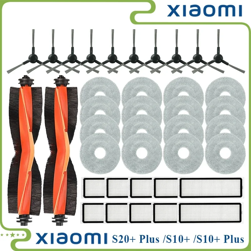 For Xiaomi Robot Vacuum S20+ Plus B108GL/ S10+ Plus B105 Parts Main Roller Side Brush Hepa Filter Mop Cloth Accessories