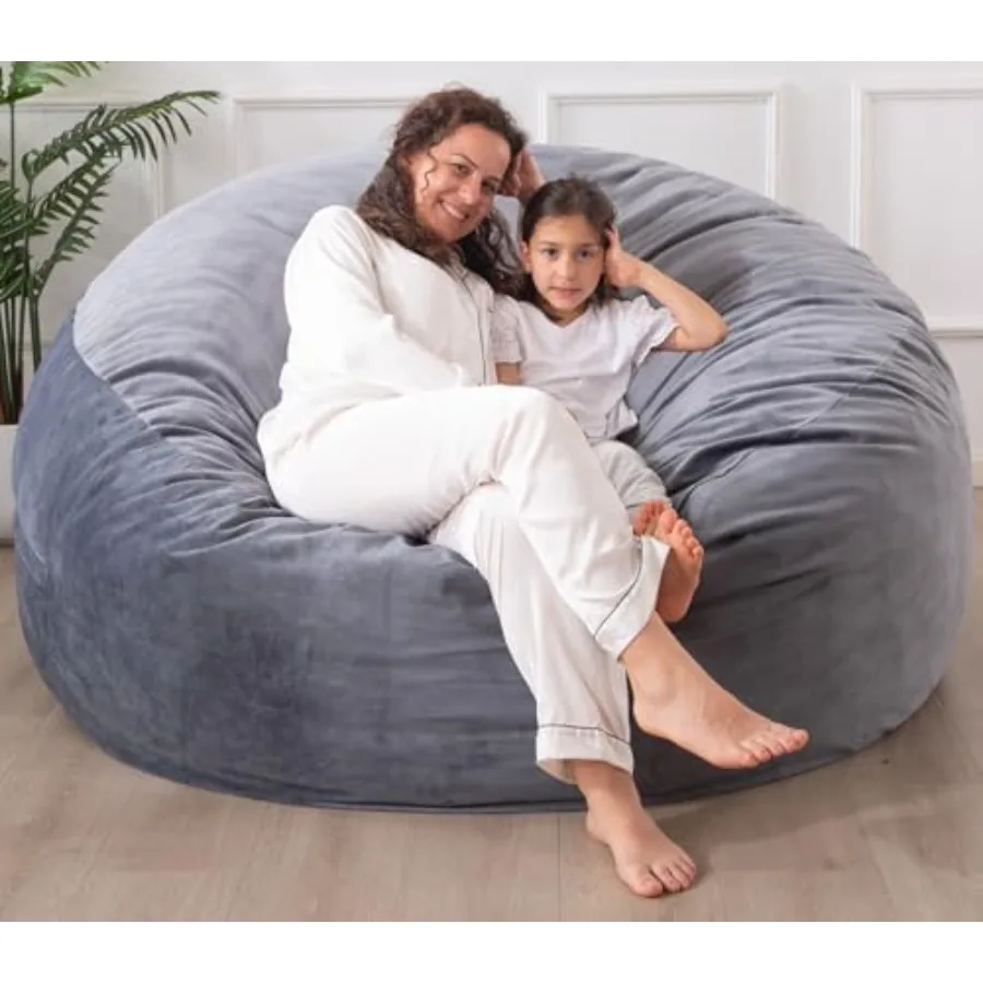 

Bean Bag Chair, Large Bean Bag Chairs for Adults with Memory Foam Filling, Lazy Bean Bag Sofa for Living Room, Ultra Soft Velve