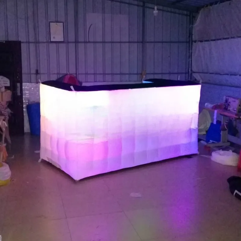 Custom Inflatable Mini DJ Booth Bar With Colorful LED Lights for Small Parties and Nightclubs