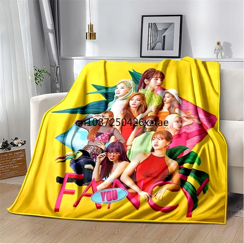 

Fashion Art Print K-POP-TWICE Idol Pattern Throws Blanket Home Bedroom Adult Plush Sleeping Blanket Outdoor Warmth Cover Blanket