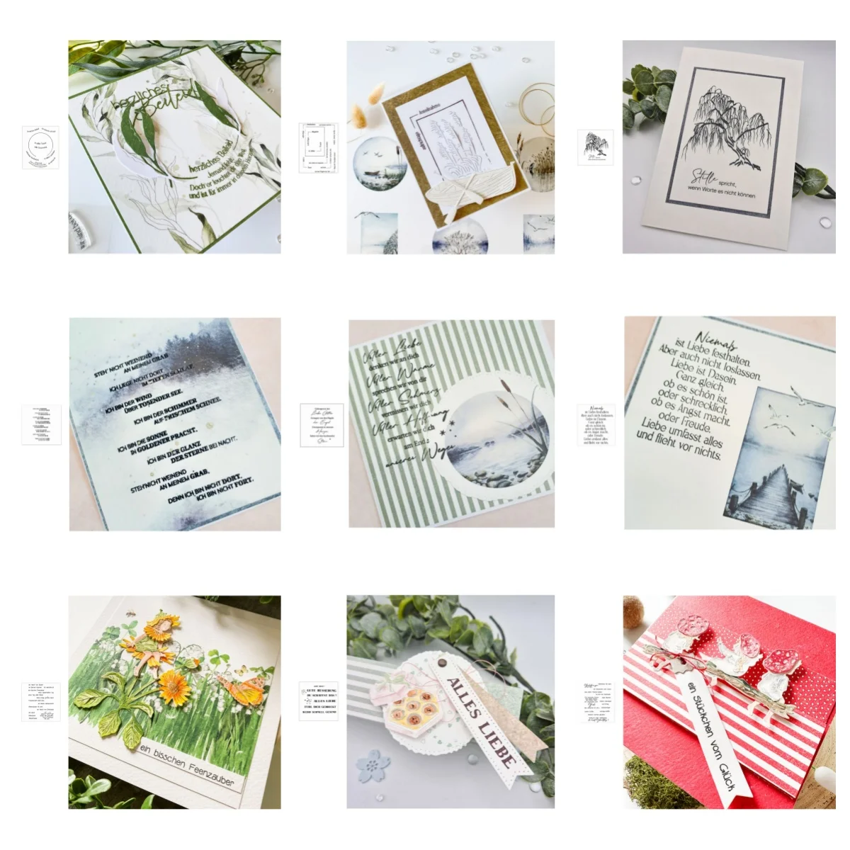 2026 Neue deutsche Sentiment-Stempel 16cm*11cm für Kartenherstellung, Geburtstag, Beileidsbekundungen, Gute-Besserung-Wünsche, Scrapbooking und DIY-Papierarbeiten