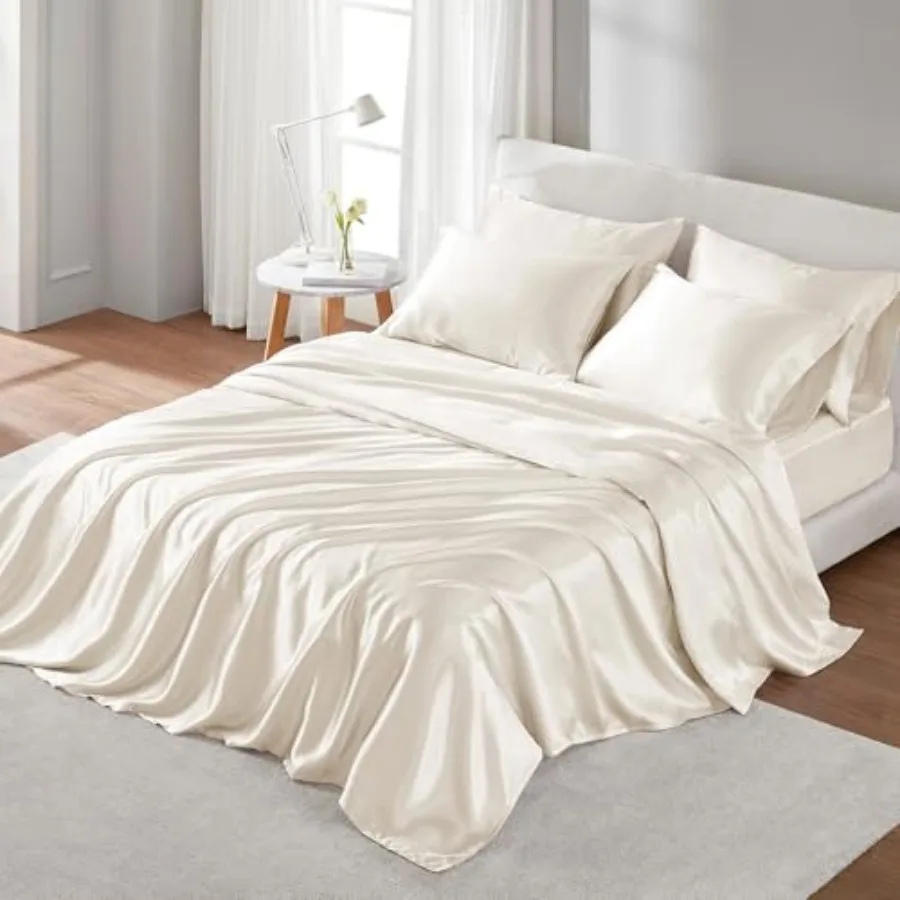 

Essentials Luxury and Silky with Natural Sheen, Elastic 14" Pocket fits up to 16" Mattress, All Around Elastic - Year-Round Bed