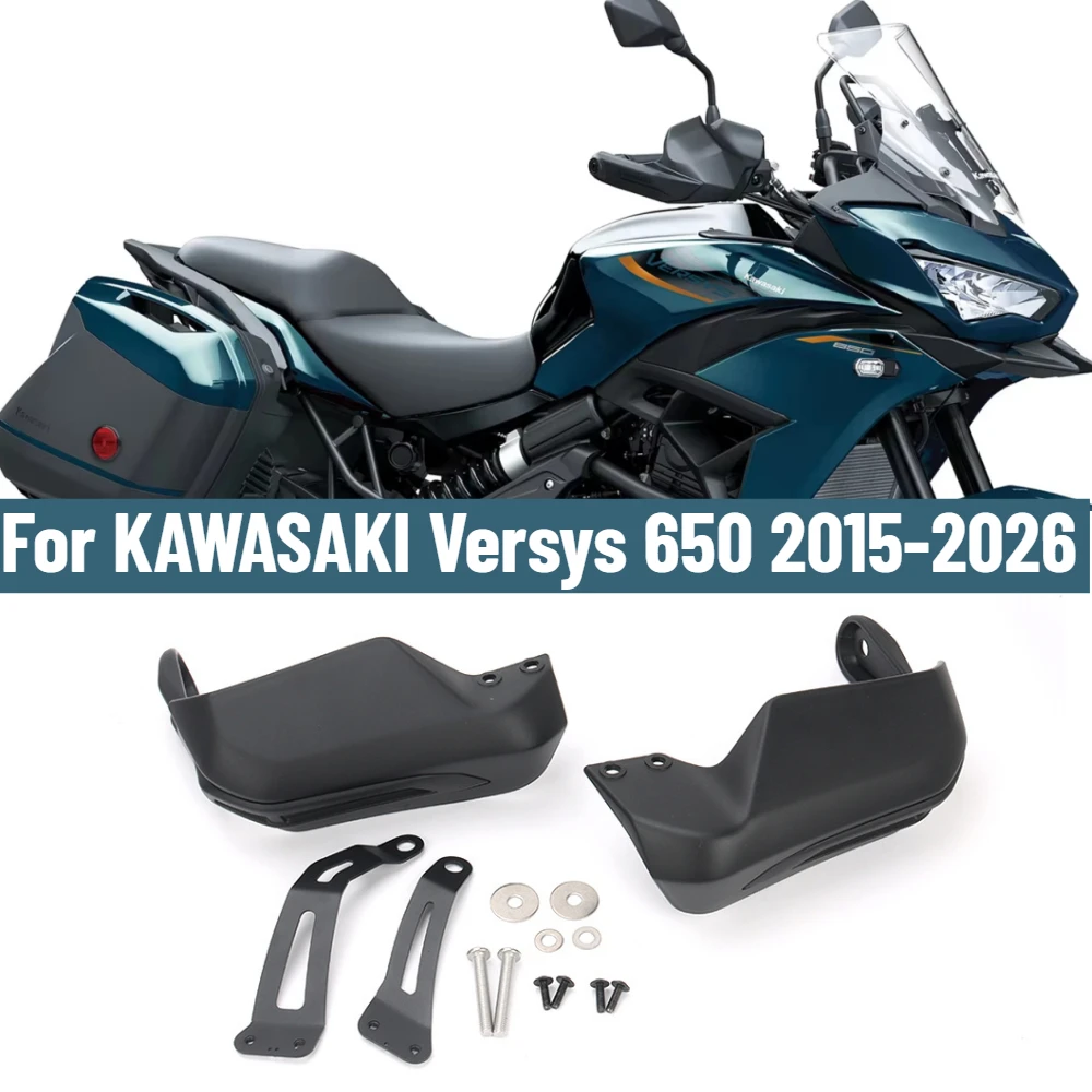 Hand Guards Shield Set with Brackets For KAWASAKI Versys 650 2015-2026 New Motorcycle Handlebar Windshield Deflector Protector