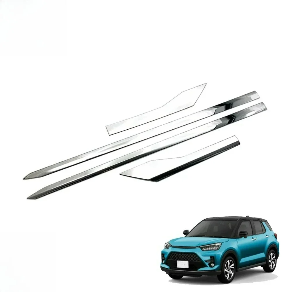 For Toyota Raize 2020 2021 2022 Car Side Door Strip Molding Stream Panel Bumper Side Door Strip Body Skirt Styling 4pcs