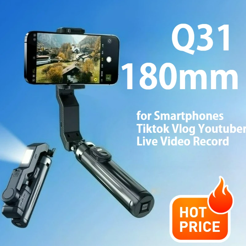 

Q31 Mini Selfie Stick Gimbal Stabilizer Auto Balance 1-Axis Gimbal for Smartphones Tiktok Vlog Youtuber Live Video Record