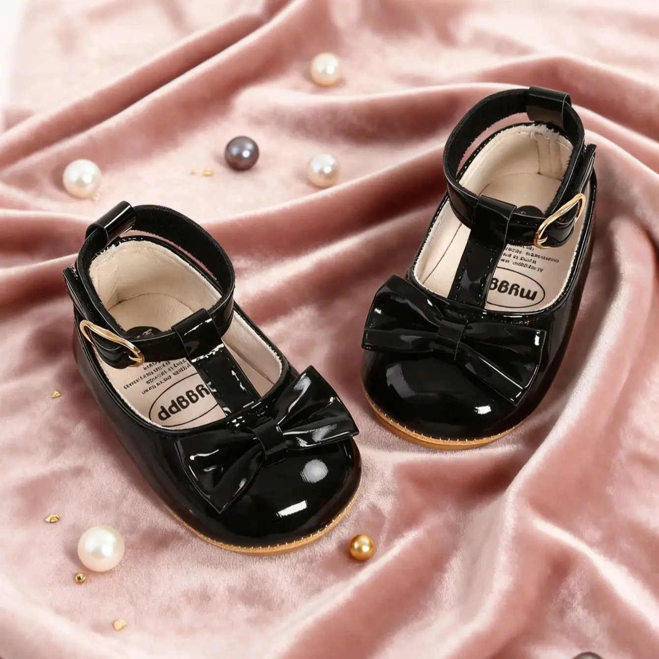 

Baby shoes, women's shoes classic and cute butterfly bow rubber sole anti slip PU first step for learning to walk, baby shoes