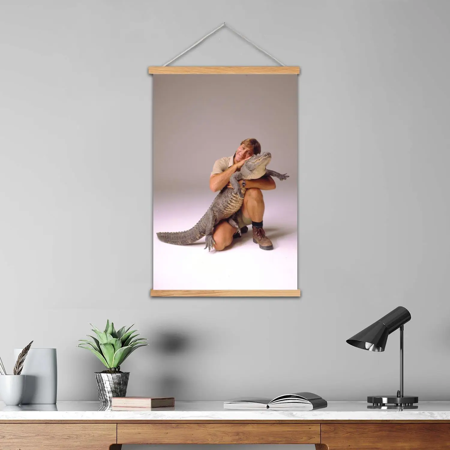 ستيف اروين مضيف التلفزيون مؤطرة جدار اللوحة قماش ملصق فني و جدار الفن الحديث الأسرة ديكور غرفة نوم الملصقات ، اللوحة الزخرفية