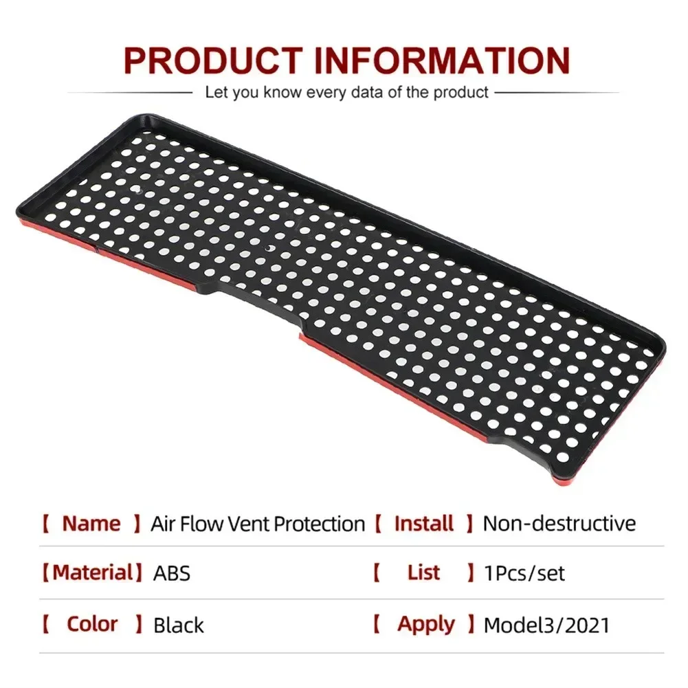 Carhome Car Air Intake Guard Cover – Air Flow Vent Grille Trim For Tesla Model 3 2021 Auto Filter Conditioning Cover Useful