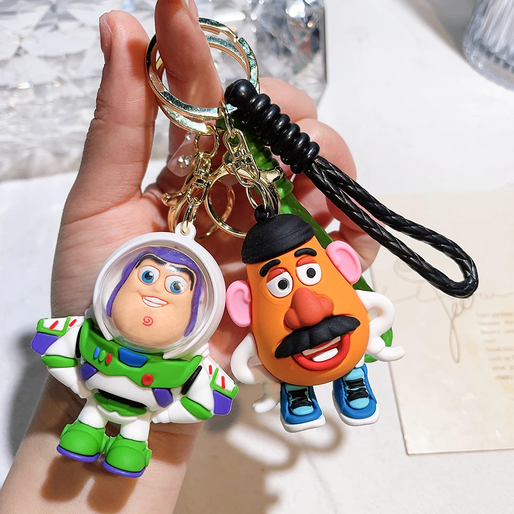 Toy Story Keychain Cute Three Eyes Alien Keyring Pendant Kawaii Disney Bag Accessories Decorative Gift Key Chain Girls