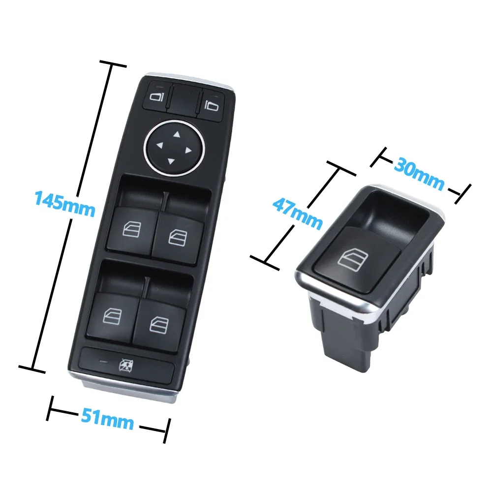 For Benz C E CLS Class W204 W207 W212 W218 C200 220 250 300 E200 260 GLK204 250 350 LHD RHD Power Window Regulator Switch Button view 3