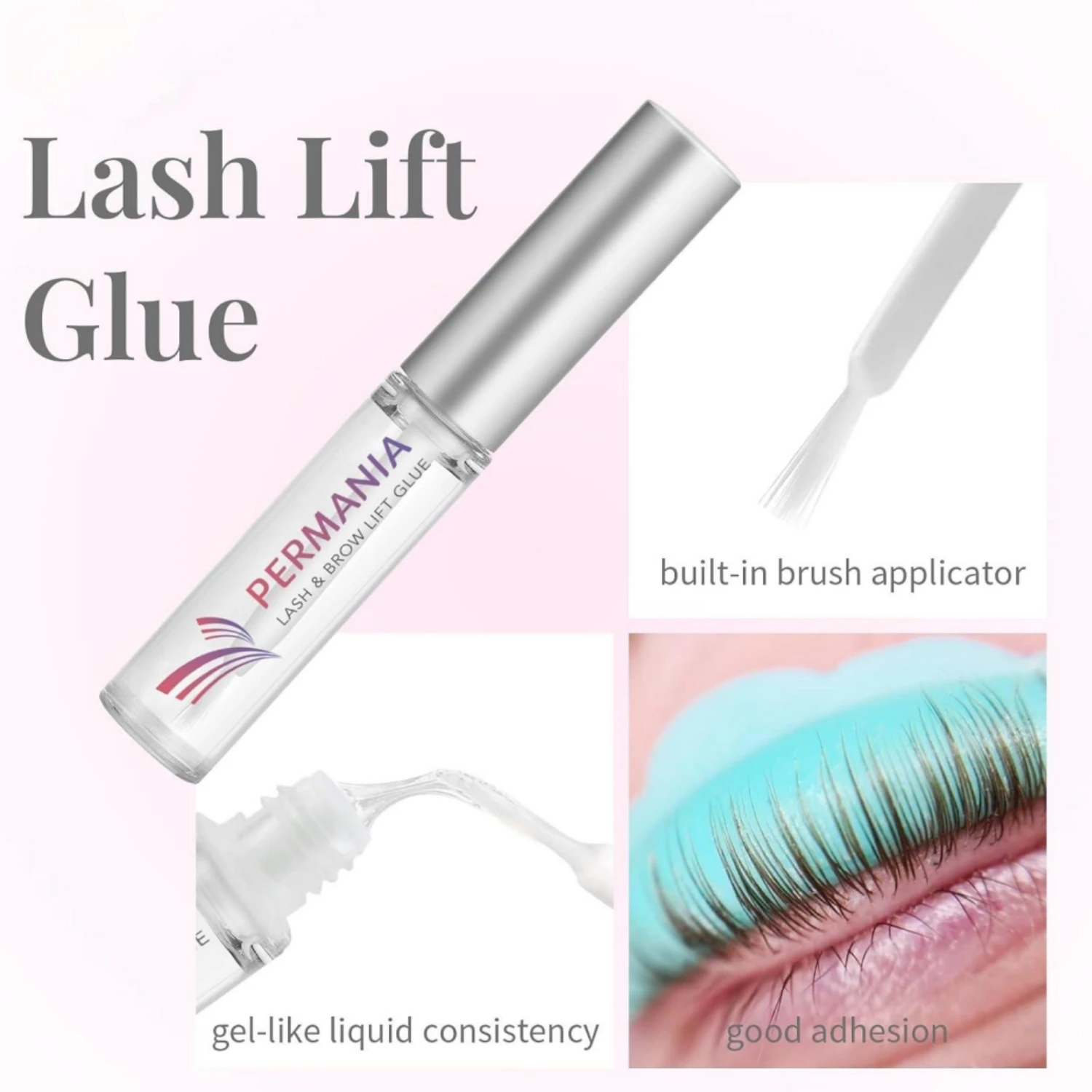 PERMANIA 7ml Eyelash Lift Glue Lash & Brow Glue Waterproof Super Sticky Adhesive Dissolves Quickly Dry Lash Lifting Tool