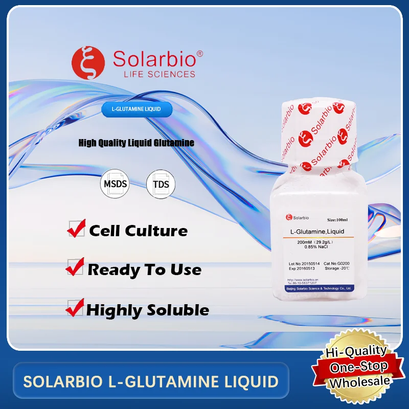 

SOLARBIO L-GLUTAMINE LIQUID для аппликаций клеточных культур и биохимических исследований. Оригинальный продукт.
