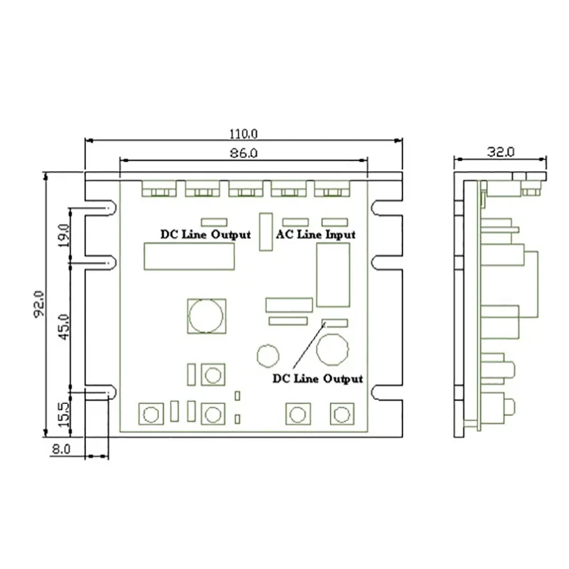 Household Control Board. DC Brush Motor SCR340 KBIC 230VAC 6A High Power Lathe Speed Regulator Controller