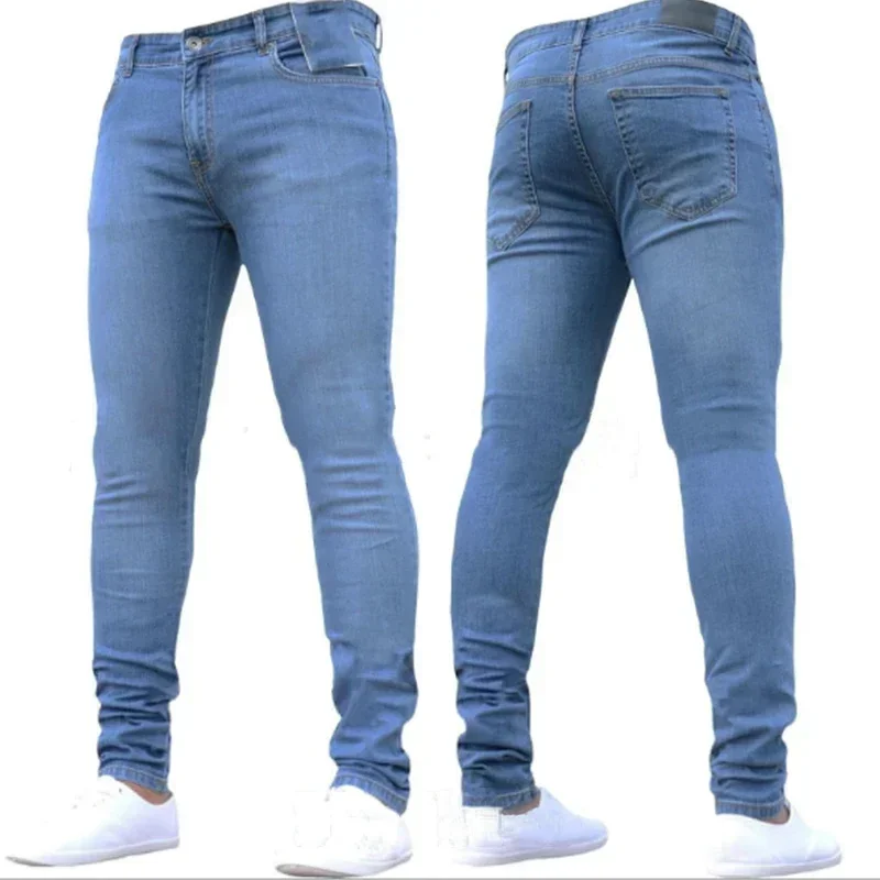 

Waist Size Slim For Denim Men Plus Fit Stretch Mens Pencil Zipper Male Casual Pants Trousers Skinny Jeans High