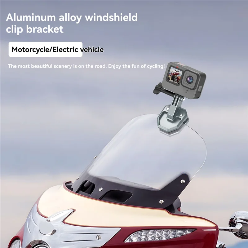

【Горячая продажа】для камеры для верховой езды, кронштейн для крепления на лобовое стекло, металлический зажим для мотоцикла Insta360 X5 Gopro Action 5/4