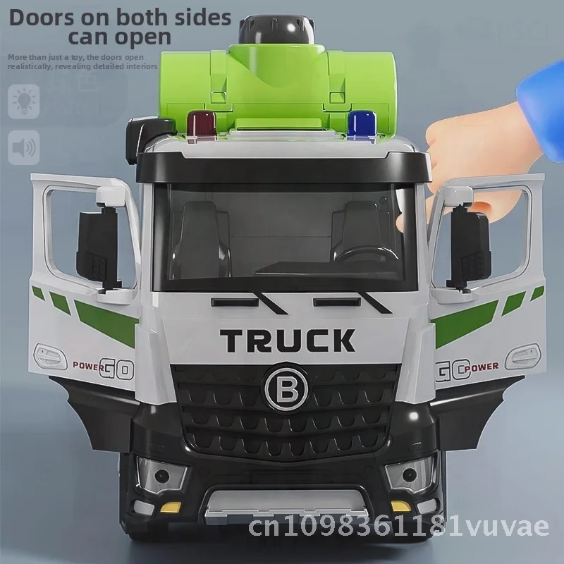 Giocattolo per camion miscelatore elettrico in lega di grandi dimensioni per bambini Veicolo di ingegneria Carro armato di cemento Camion in cemento con effetti luminosi e sonori Ragazzi