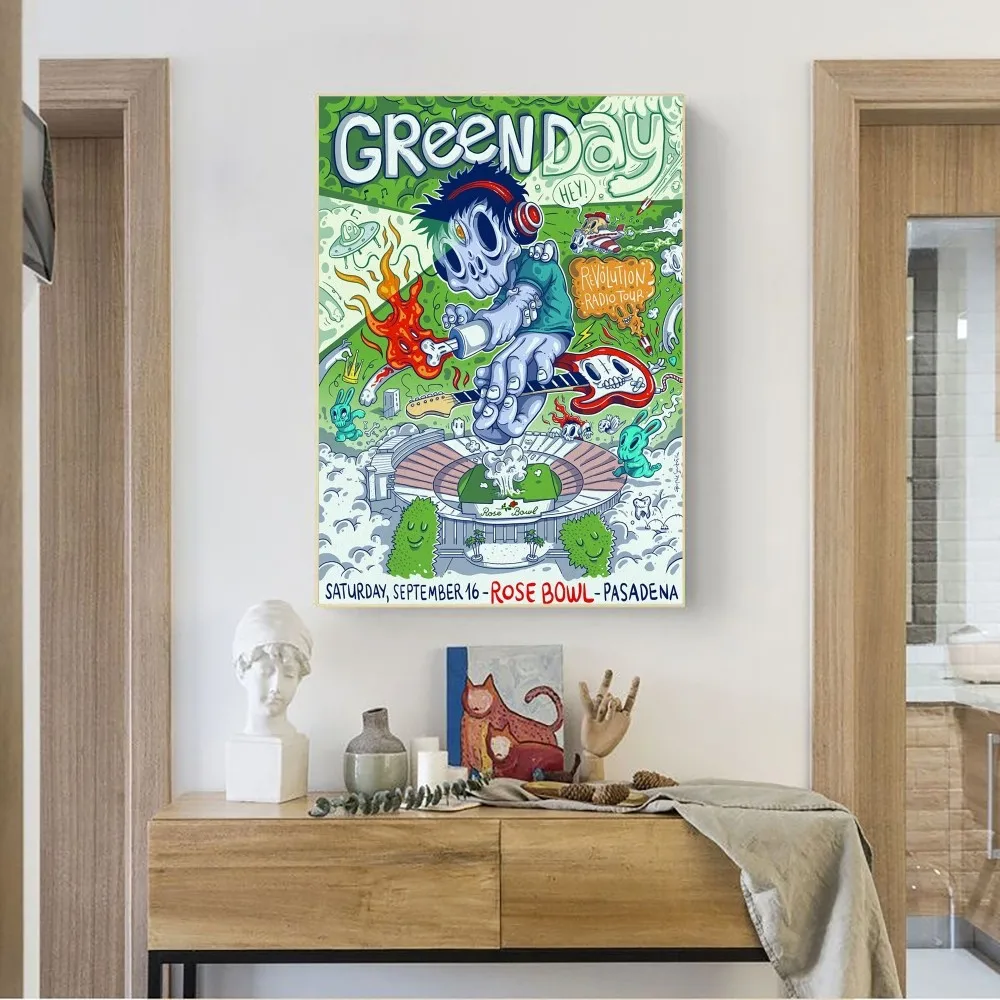 Green-Day Band Posters No Framed Poster Kraft Club Bar Paper Vintage Poster Wall Art Painting Bedroom Study Stickers