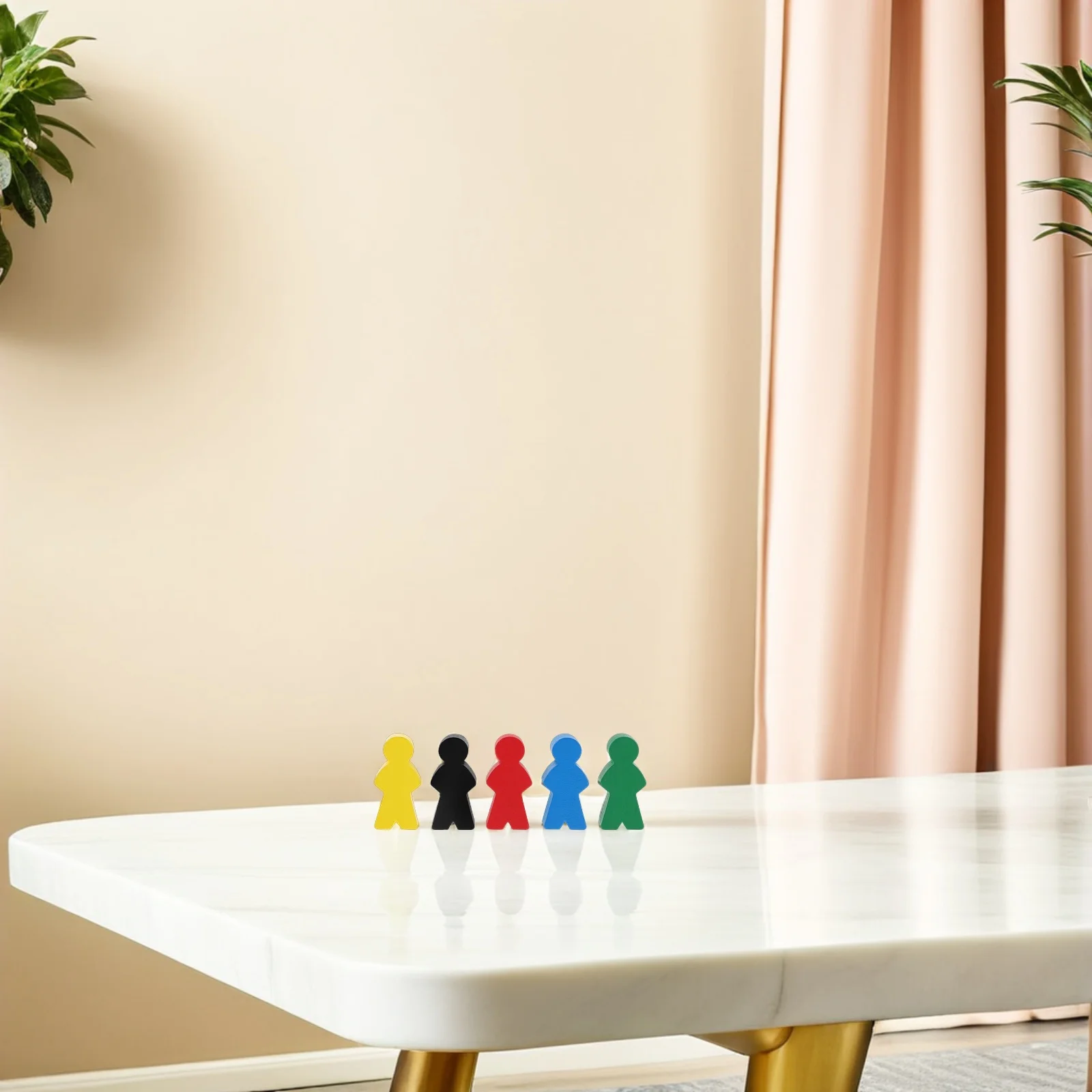 

100Pcs Wooden Tokens Vibrant Chess Pieces for Tabletop Games Strategy Game Accessories Counting Classroom