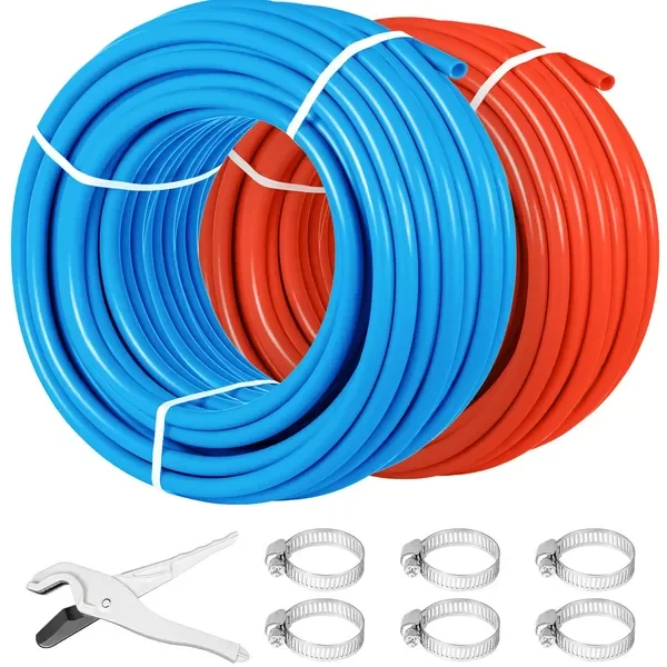 

VEVOR PEX Tubing Oxygen Barrier - 2 Rolls of 1/2 Inch X 300 Feet Tube Coil - EVOH PEX-B Pipe for Residential Commercial Radiant