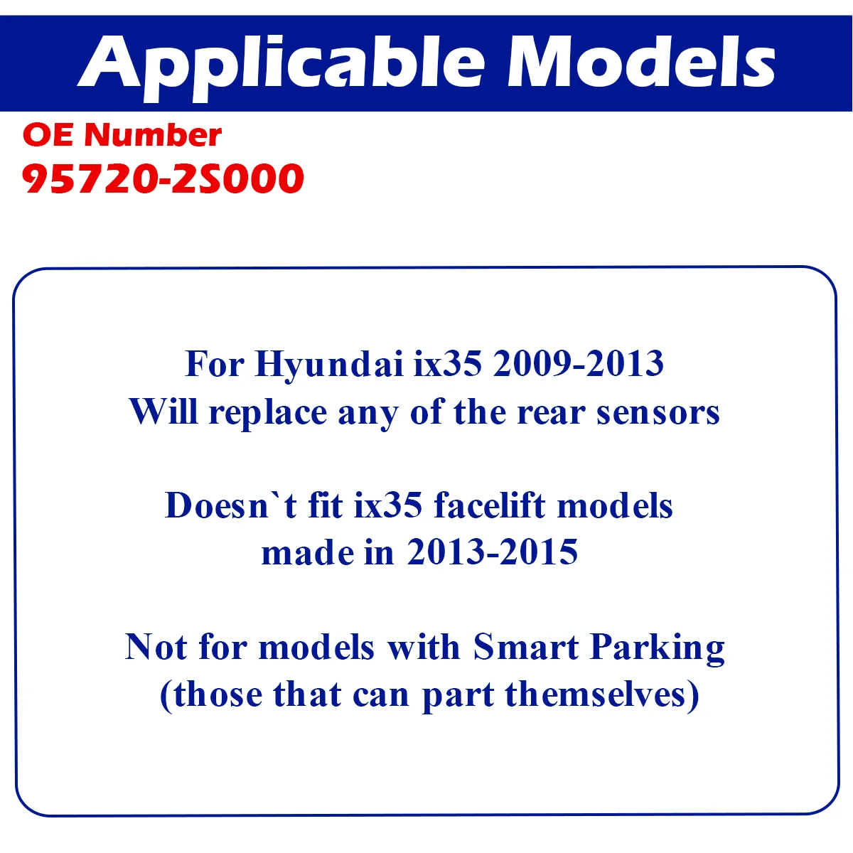 Sensor de estacionamento PDC para Hyundai, 95720-2S000-C0, Preto, Backup Assist reverso, Hyundai ix35 2009 2010 2011 2012 2013