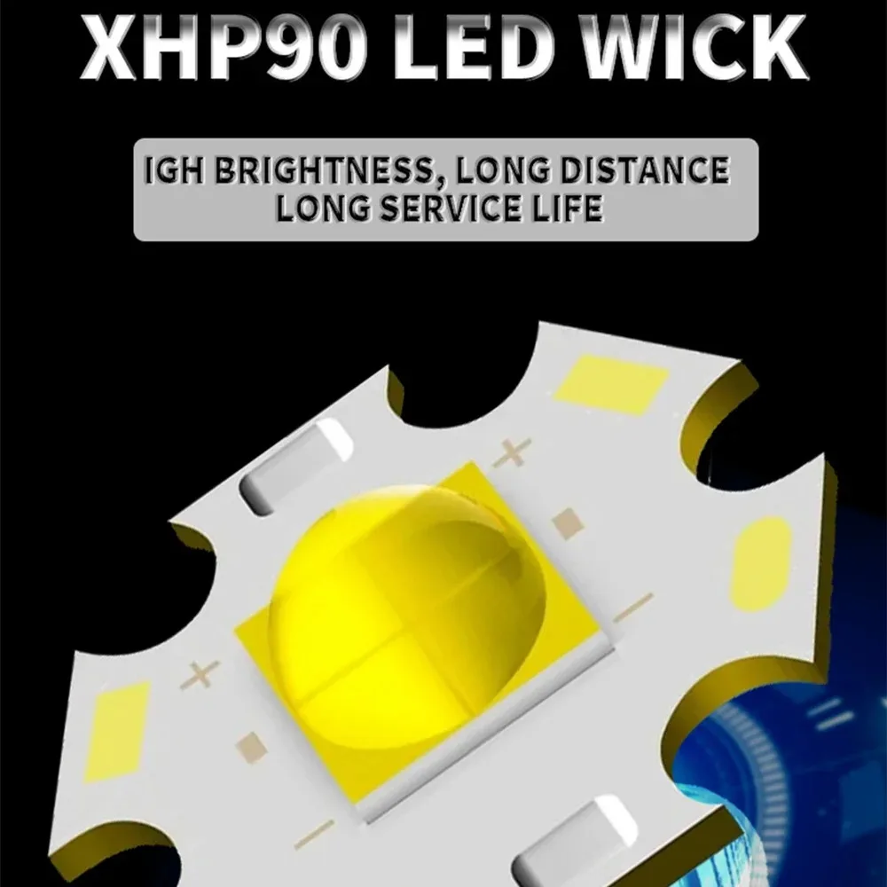 Professional XHP90 Scuba Diving flashlight 5000 Lumen Flashlight Strong light  IPX8 Waterproof Underwater Dive LED Light