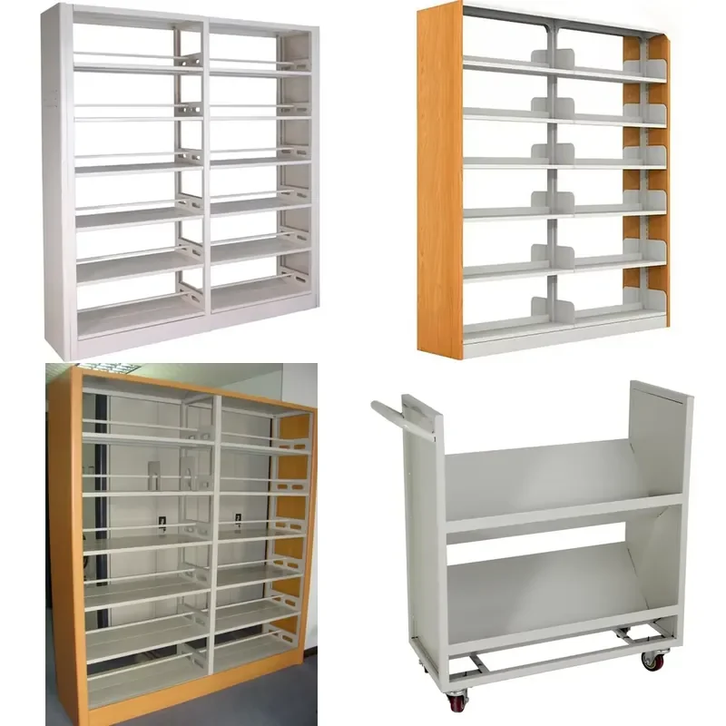 for Double-sided Storage Steel Library Shelves for Office or Home Use