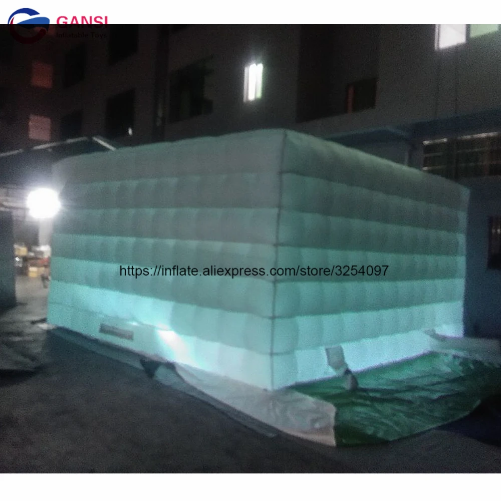 7*7*4M Commercial Inflatable Toy Tent Led Light Marquee Outdoor Giant Inflatable Cube Event Tent For Wedding Party