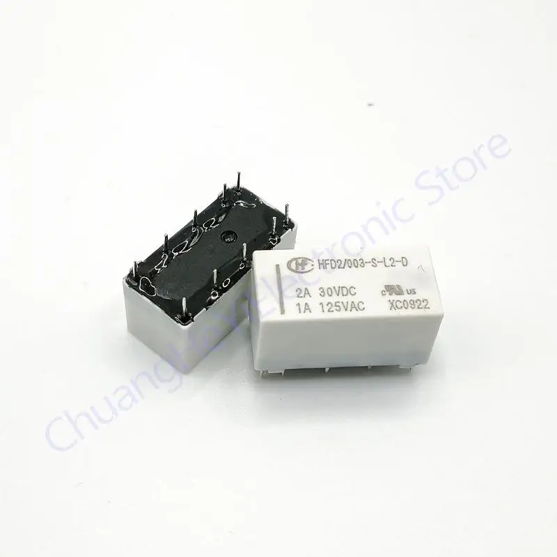 5PCS 5V Coil Bistable Latching Relay DPDT 30VDC 2A 1A 125VAC HFD2/003-S-L2-D HFD2/005-S-L2-D HFD2/012-S-L2-D HFD2/024-S-L2-D