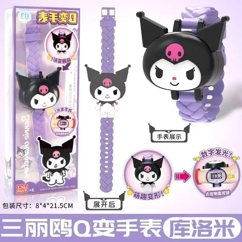 Sanrios Kinderen Horloge Mode Lichtgevende Kid Studenten Geschenken Cartoon Anime Leuke Kuromi Melody Cinnamoroll Horloge Studenten Geschenken