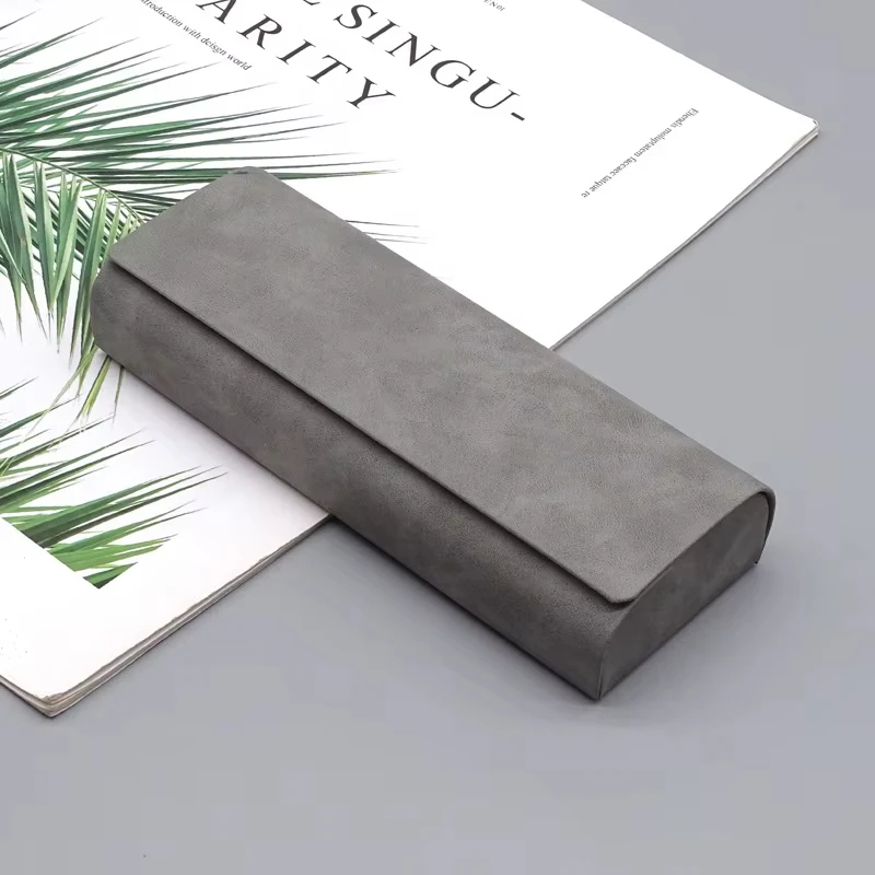 2 قطعة حافظة نظارات جلدية بسيطة نظارات قصر النظر البصرية الرجعية النظارات الشمسية صندوق تخزين الموضة للرجال والنساء