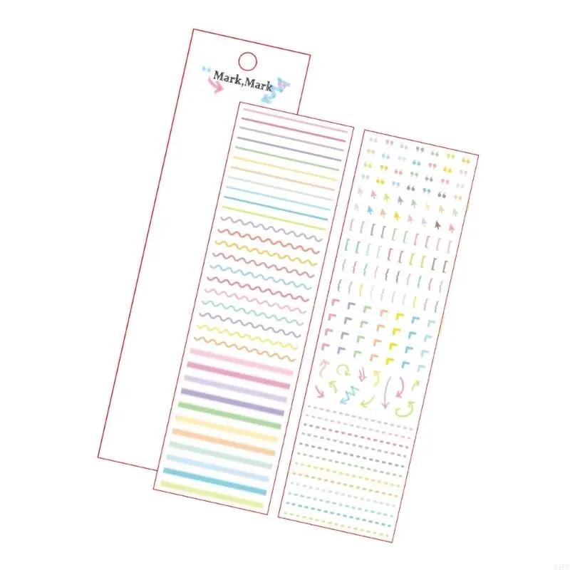 J2FC Colorful Die Cut PET Tape Pre-cut Matte Finish PET Sticker For Notebook Journal