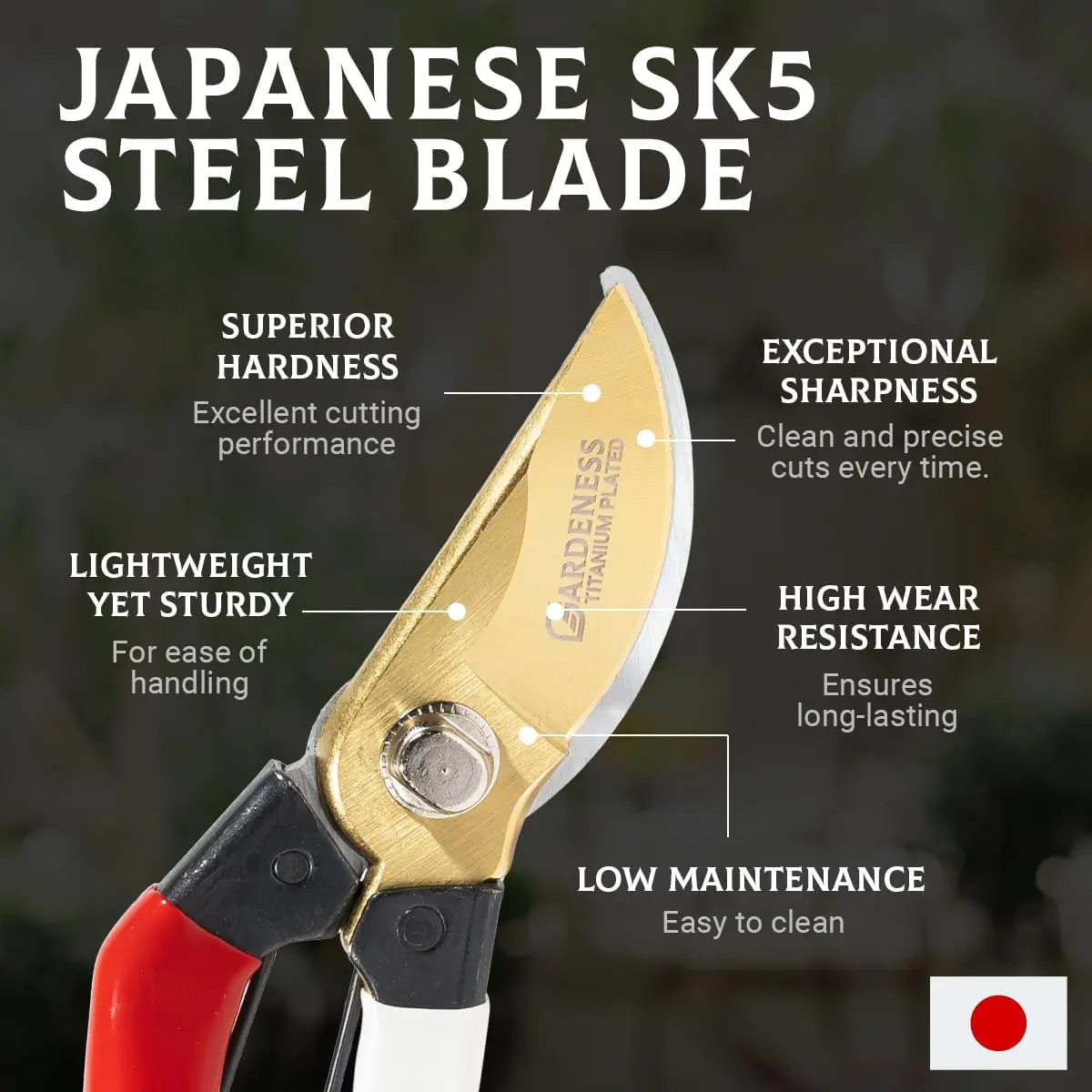 Tijeras de podar – Tijeras profesionales de alta resistencia, cortaúñas ligeras y de fácil agarre para jardinería, recortar y cosechar